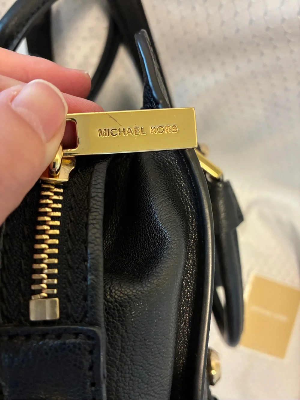 Michael Kors Collins Studded Medium Luxe Satchel Like New!!